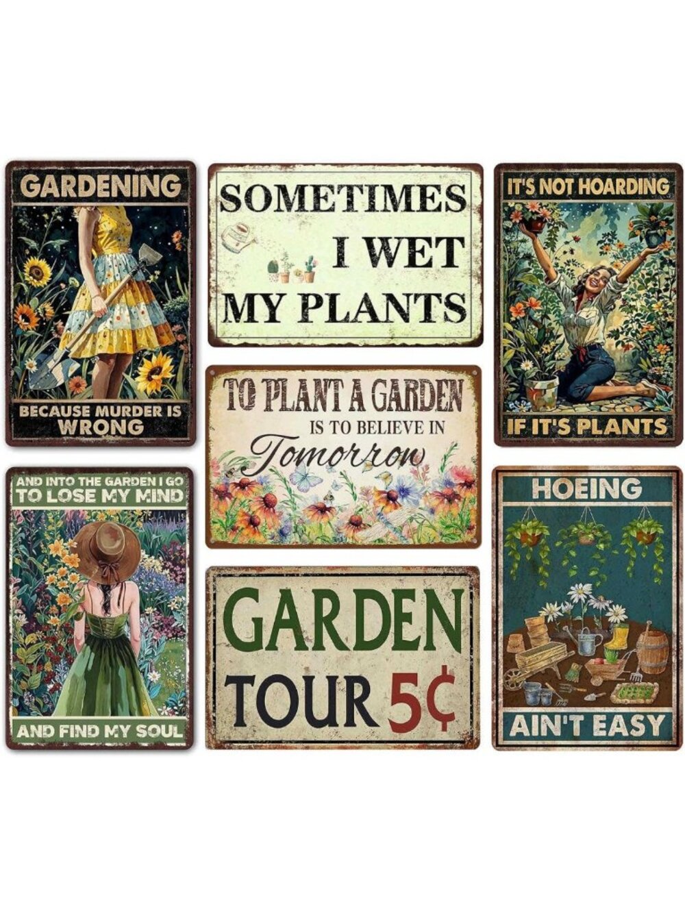 Humorous Metal Garden Sign - Vintage 12x8 Inch Outdoor Decor for Plant Lovers